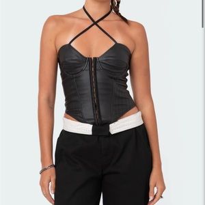 Edikted Mila Faux Leather Corset